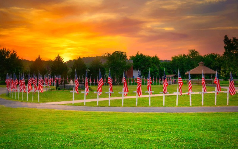 A named flag for each of Summerville's War dead.